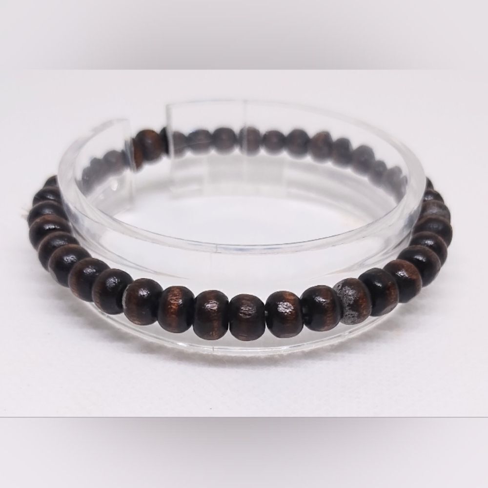 Men's bracelet beaded beads brown‎ new e48